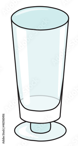 Sling highball long cocktail glass. Stylish hand-drawn doodle cartoon style colored vector illustration. For party card, invitations, posters, bar menu or alcohol cook book recipe.