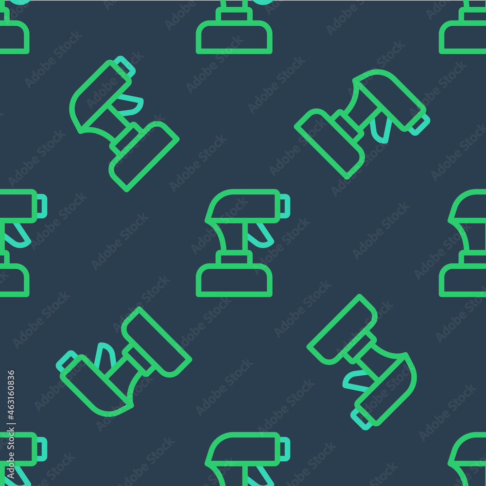 Line Paint spray gun icon isolated seamless pattern on blue background. Vector Line Paint spray gun icon isolated seamless pattern on blue background. Vector