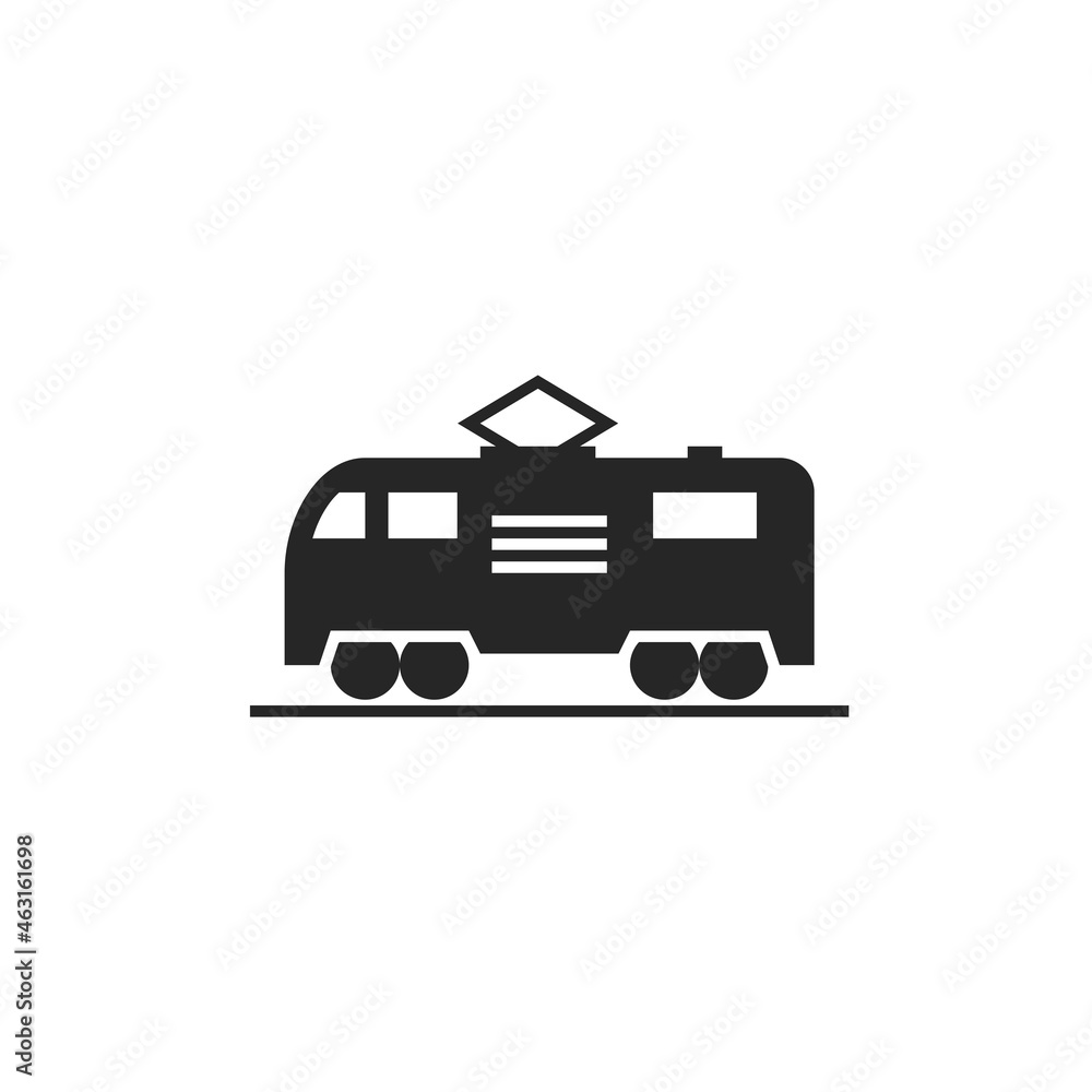 electric locomotive icon. train and railway transport symbol