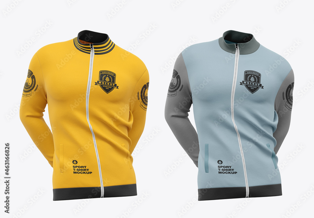 Long Sleeve Track Jacket Mockup Stock Template Adobe Stock