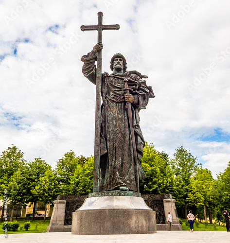 statue of Vladimir Sviatoslavich, The Great on the Borovitskaya square, Moscow, Russia