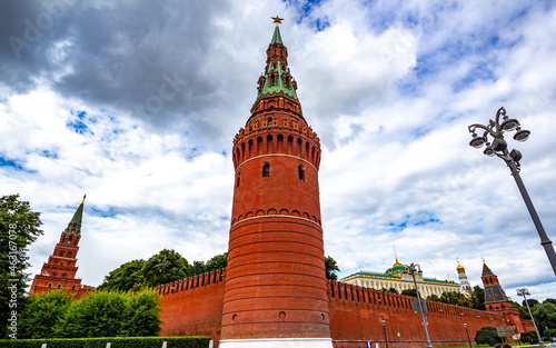 Borovitskaya tower of the Kremlin, Moscow, Russia