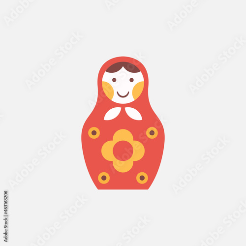 Russian Matreshka. Flat vector illustration.