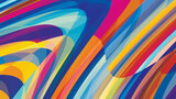 Abstract multicolor artistic background with curved stripes. CMYK colors