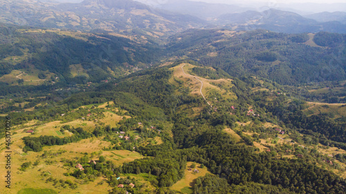 Fototapeta Naklejka Na Ścianę i Meble -  Aerial view of Apuseni mountains, Romania