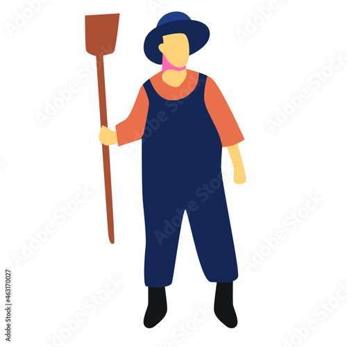 farmer flat illustration