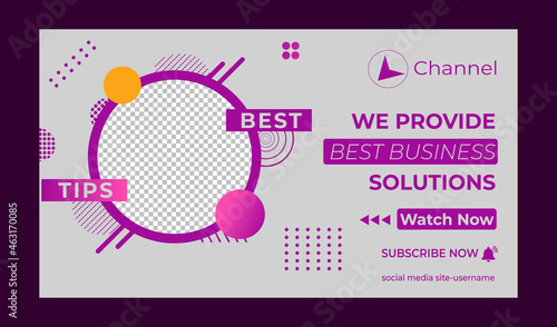 Corporate youtube thumbnail template and web template