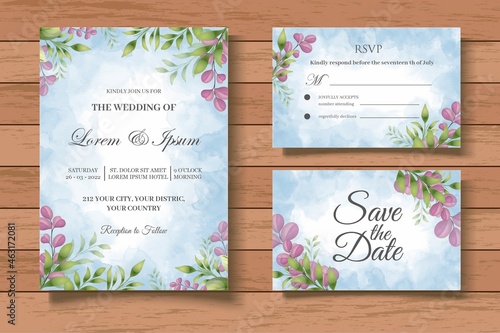 Elegant Floral Wedding Invitation Card