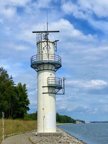 Lighthouse on the shore of Karsibor canal, Swinoujscie, Poland photo