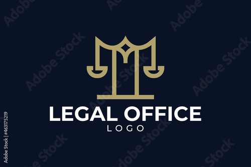 legal office logo design, letter m, scale, lawyer logo design, law