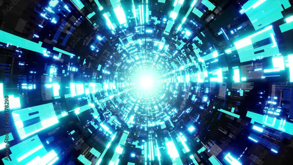 Shining Blue Light Technology Pattern Tunnel Shining Blue Light Technology Pattern Tunnel