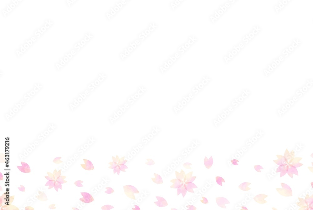 美しい水彩の桜の背景イラスト