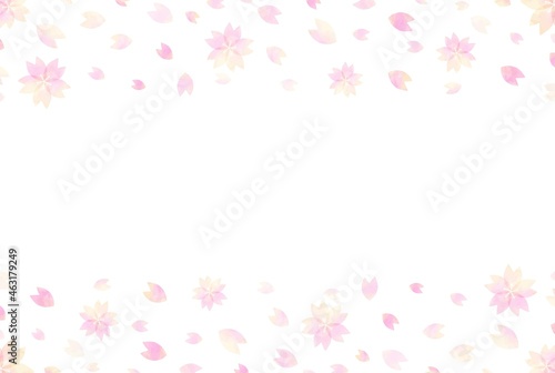 美しい水彩の桜のフレームイラスト
