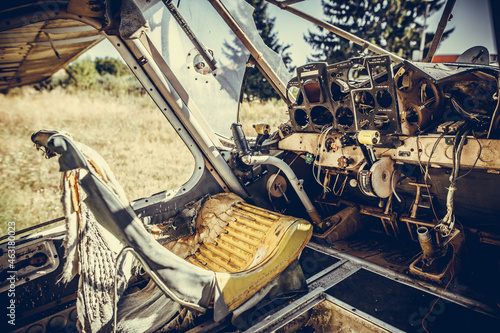 Abandoned vintage airplane