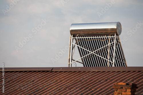 Solar water heater on rooftop
