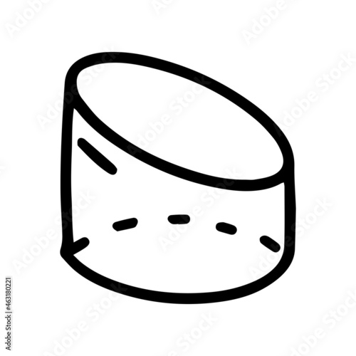 truncated cylinder line vector doodle simple icon