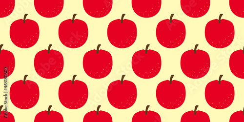 Apple illustration background. Seamless pattern.Vector. りんごのパターン　背景素材