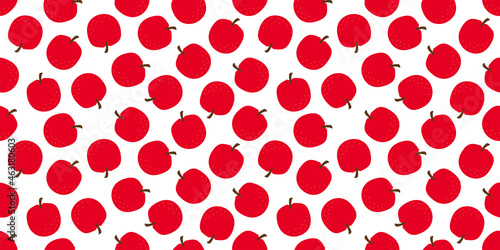 Apple illustration background. Seamless pattern.Vector. りんごのパターン　背景素材