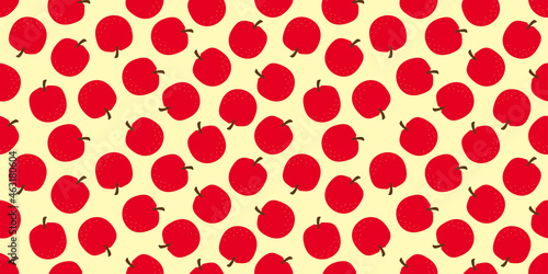 Apple illustration background. Seamless pattern.Vector. りんごのパターン　背景素材