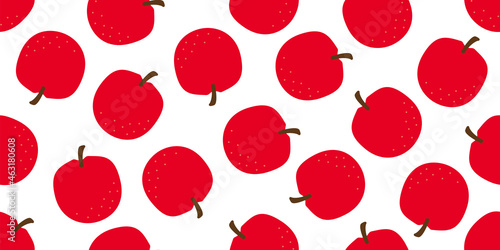 Apple illustration background. Seamless pattern.Vector. りんごのパターン　背景素材