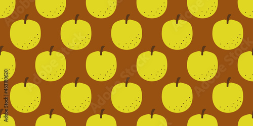 Pear illustration background. Seamless pattern.Vector. 梨のパターン　背景素材