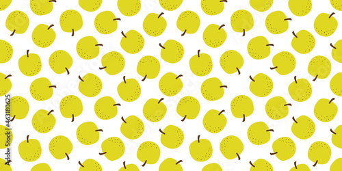 Pear illustration background. Seamless pattern.Vector. 梨のパターン　背景素材