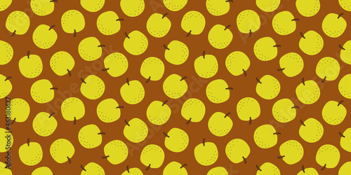 Pear illustration background. Seamless pattern.Vector. 梨のパターン　背景素材