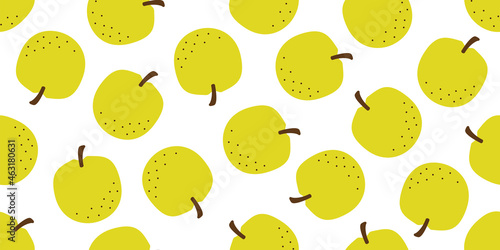Pear illustration background. Seamless pattern.Vector. 梨のパターン　背景素材