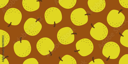 Pear illustration background. Seamless pattern.Vector. 梨のパターン　背景素材