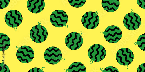 Watermelon illustration background. Seamless pattern.Vector. スイカのパターン　背景素材