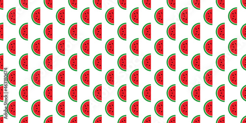 Watermelon illustration background. Seamless pattern.Vector. スイカのパターン　背景素材