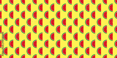 Watermelon illustration background. Seamless pattern.Vector. スイカのパターン　背景素材