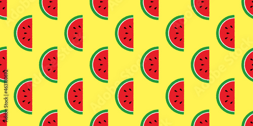 Watermelon illustration background. Seamless pattern.Vector. スイカのパターン　背景素材