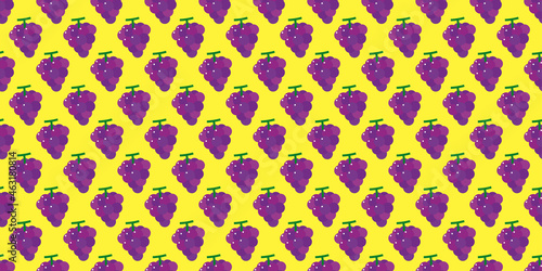 Grape illustration background. Seamless pattern.Vector. ぶどうのパターン　背景素材