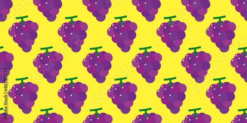 Grape illustration background. Seamless pattern.Vector. ぶどうのパターン　背景素材