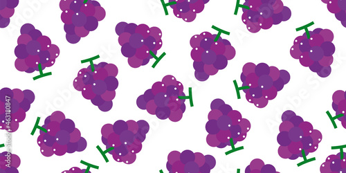 Grape illustration background. Seamless pattern.Vector. ぶどうのパターン　背景素材