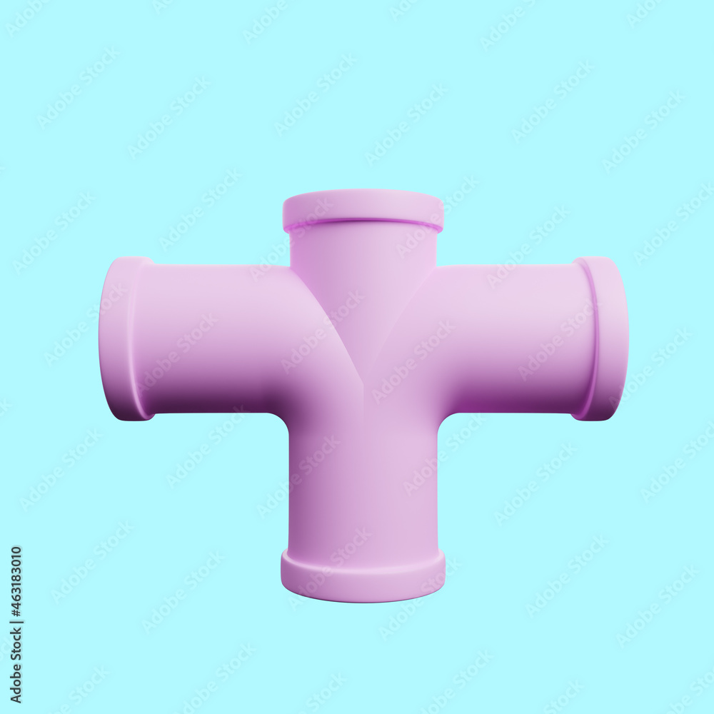 3d illustration of simple object pipe connection 3d illustration of simple object pipe connection