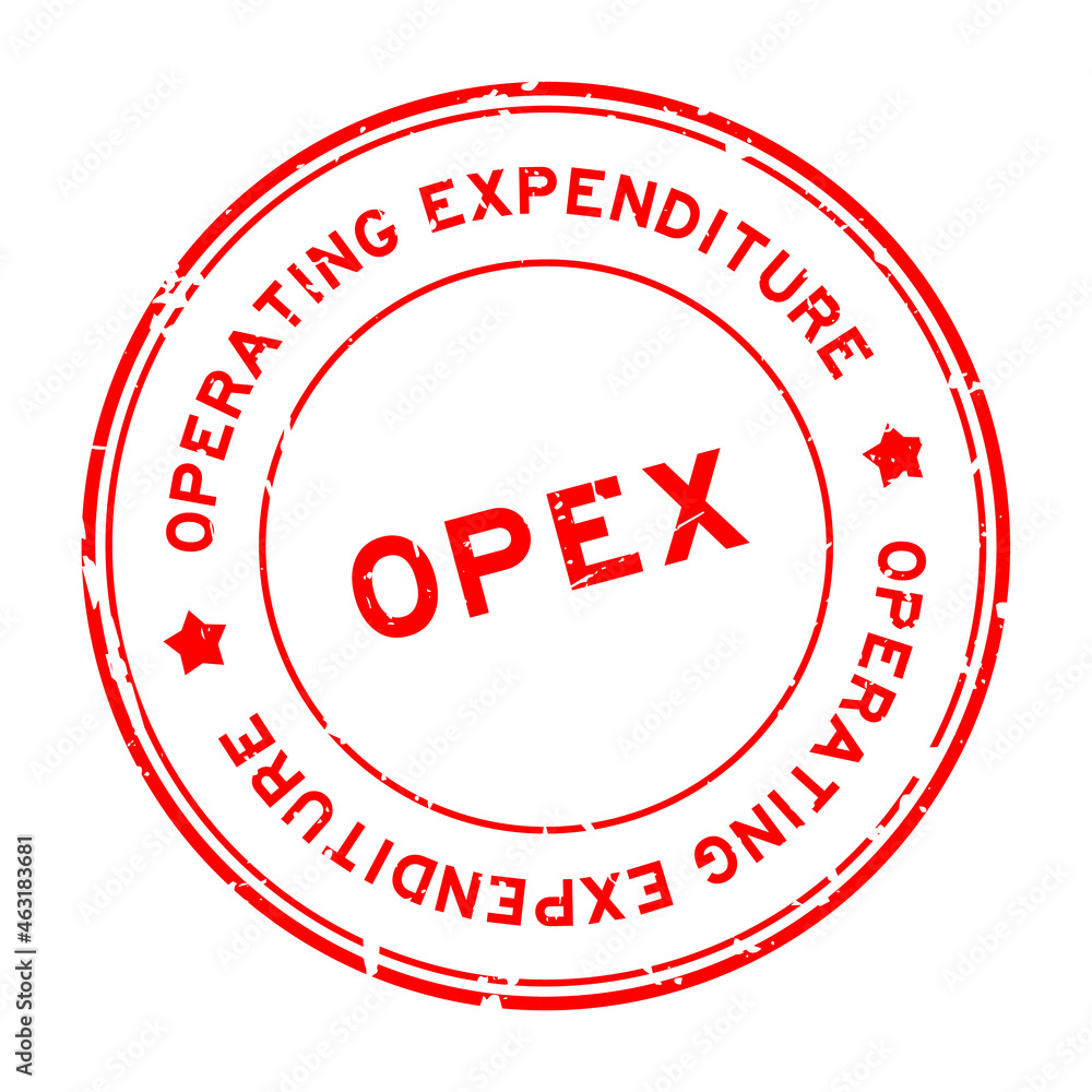 Grunge red OPEX operating expendiure word round rubber seal stamp on white background Grunge red OPEX operating expendiure word round rubber seal stamp on white background