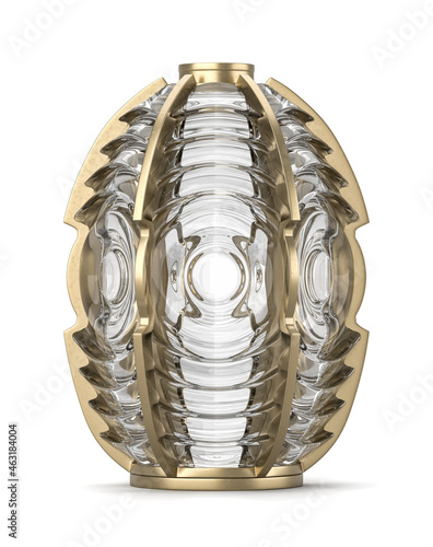 Lighthouse Fresnel Lens on White Background