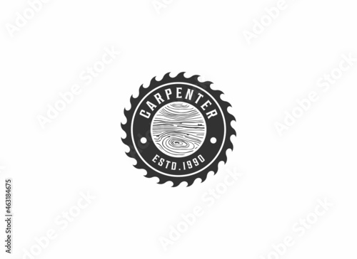 woodworking logo template in white background