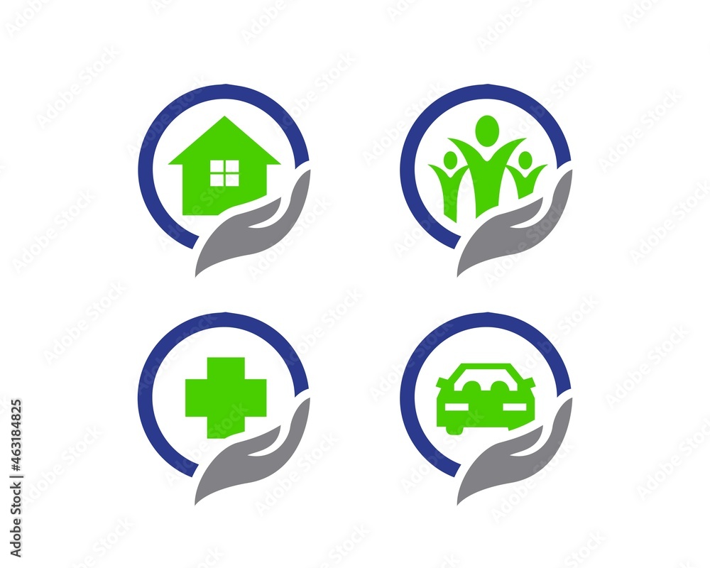 insurance symbols logo designs simple for medical service and protection life insurance symbols logo designs simple for medical service and protection life