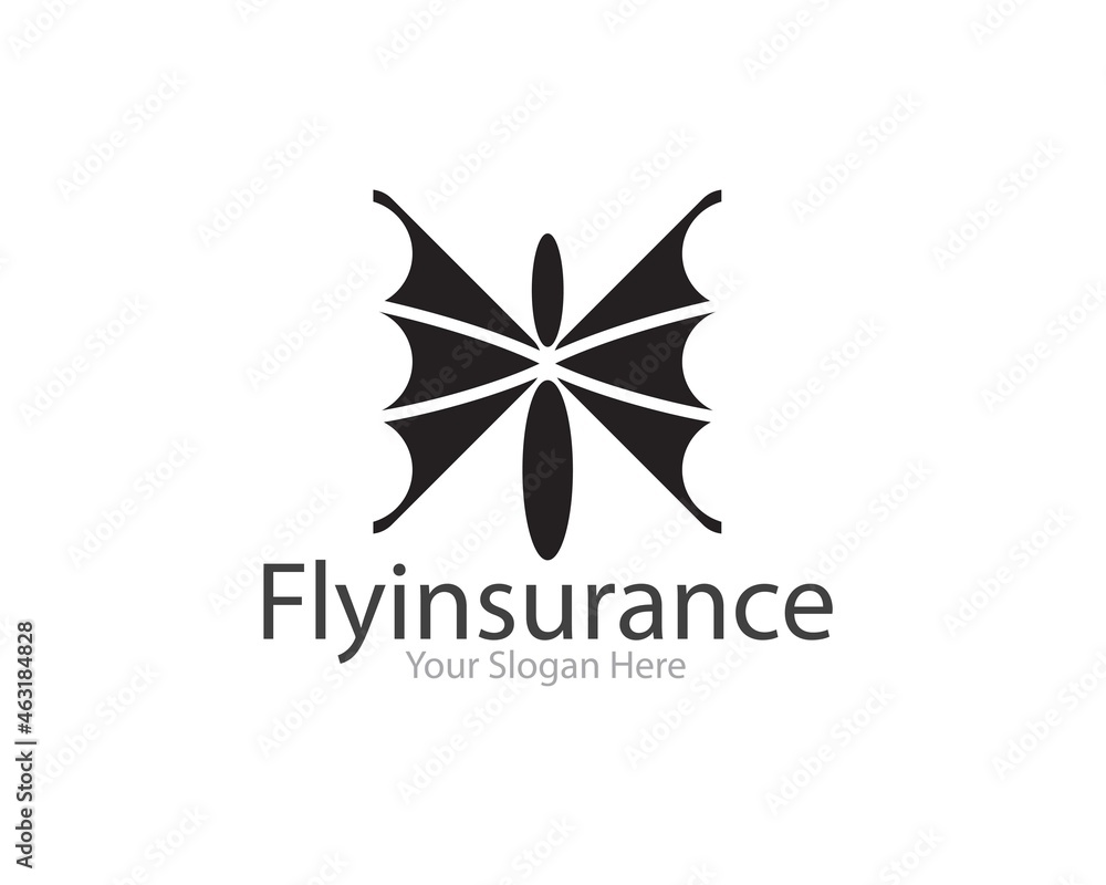 fly insurance logo designs for protection care logo