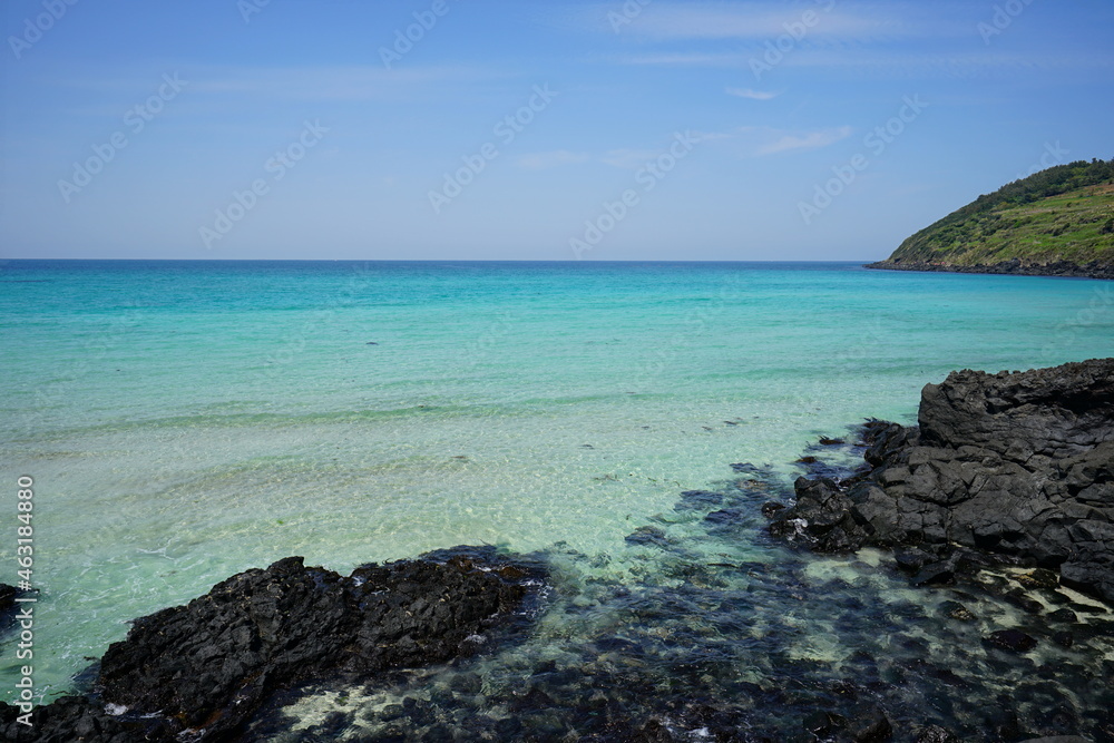 a fascinating seaside landscape with clear water