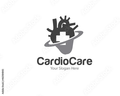 cardiovascular care logo designs for medical service and hospital and clinic symbols