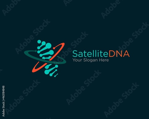 satellite dna and gene health care logo for medical or lab service