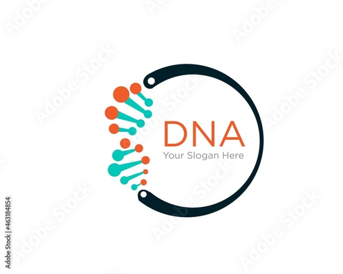 dna and gene circle logo designs for health and medical service logo