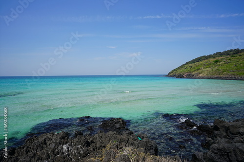 a fascinating seaside landscape with clear water © SooHyun