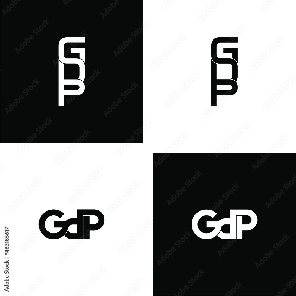 gdp initial letter monogram logo design set gdp initial letter monogram logo design set