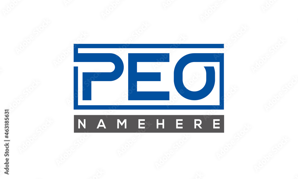PEO creative three letters logo PEO creative three letters logo