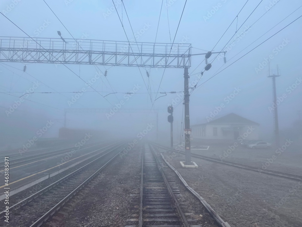 railway in the morning